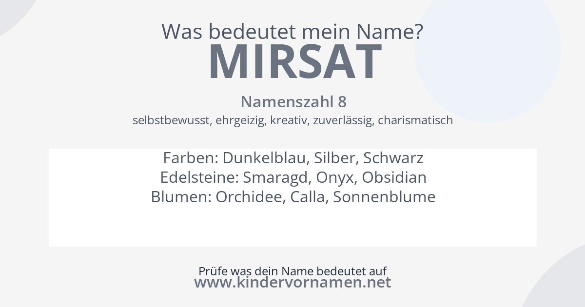 Was bedeutet der Name Mirsat?