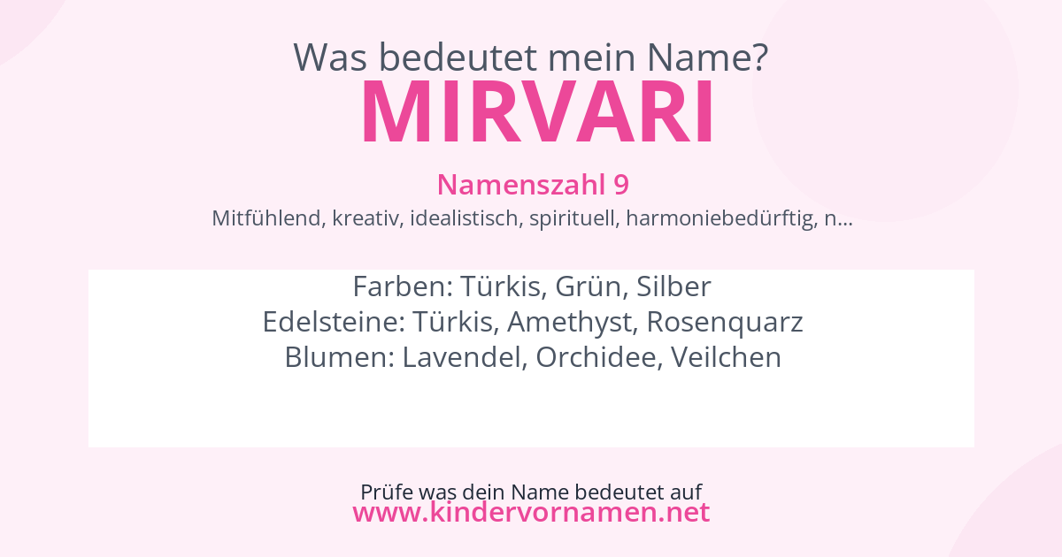 Was bedeutet der Name Mirvari?