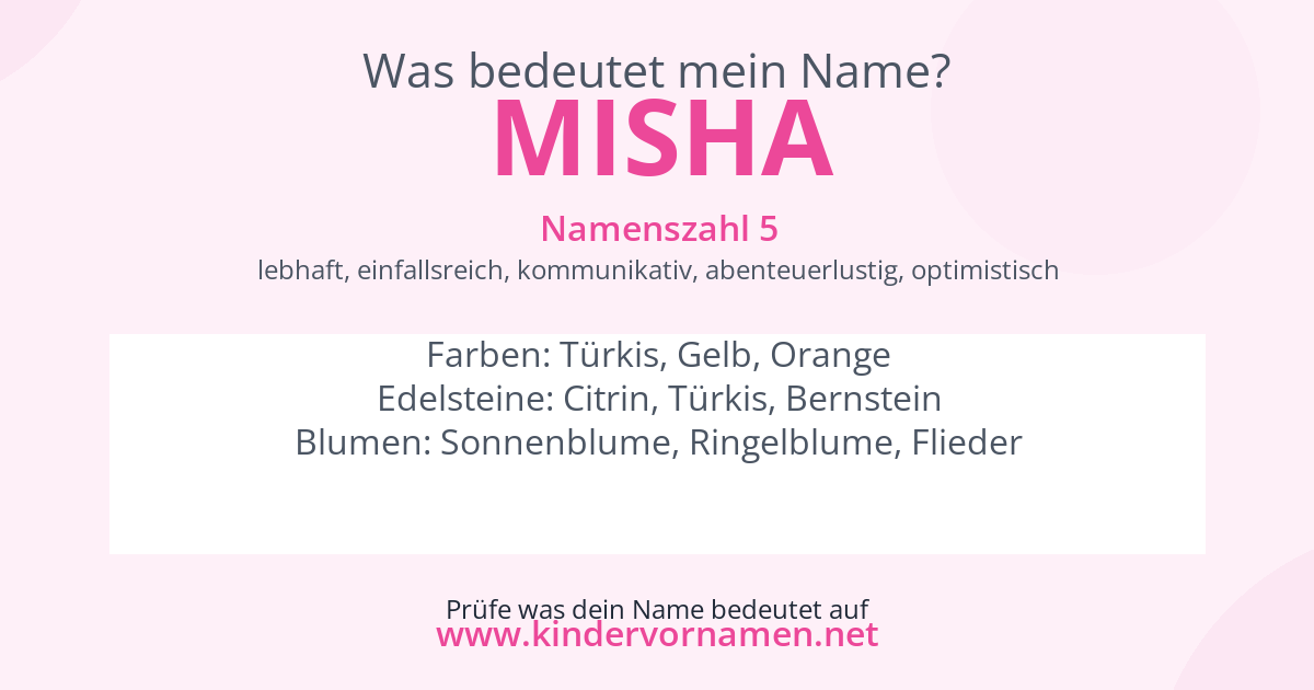 Was bedeutet der Name Misha?
