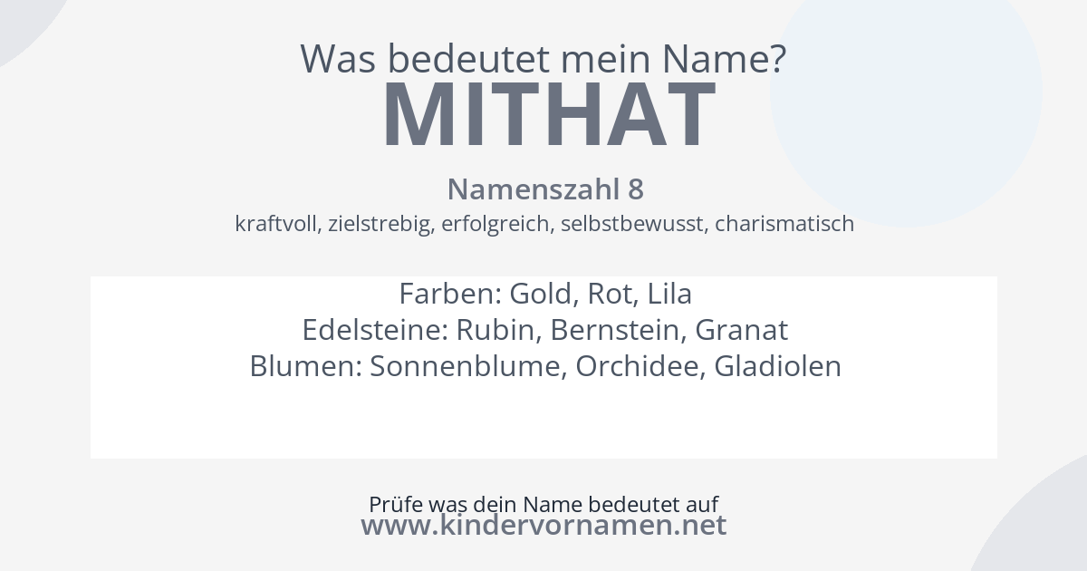 Was bedeutet der Name Mithat?