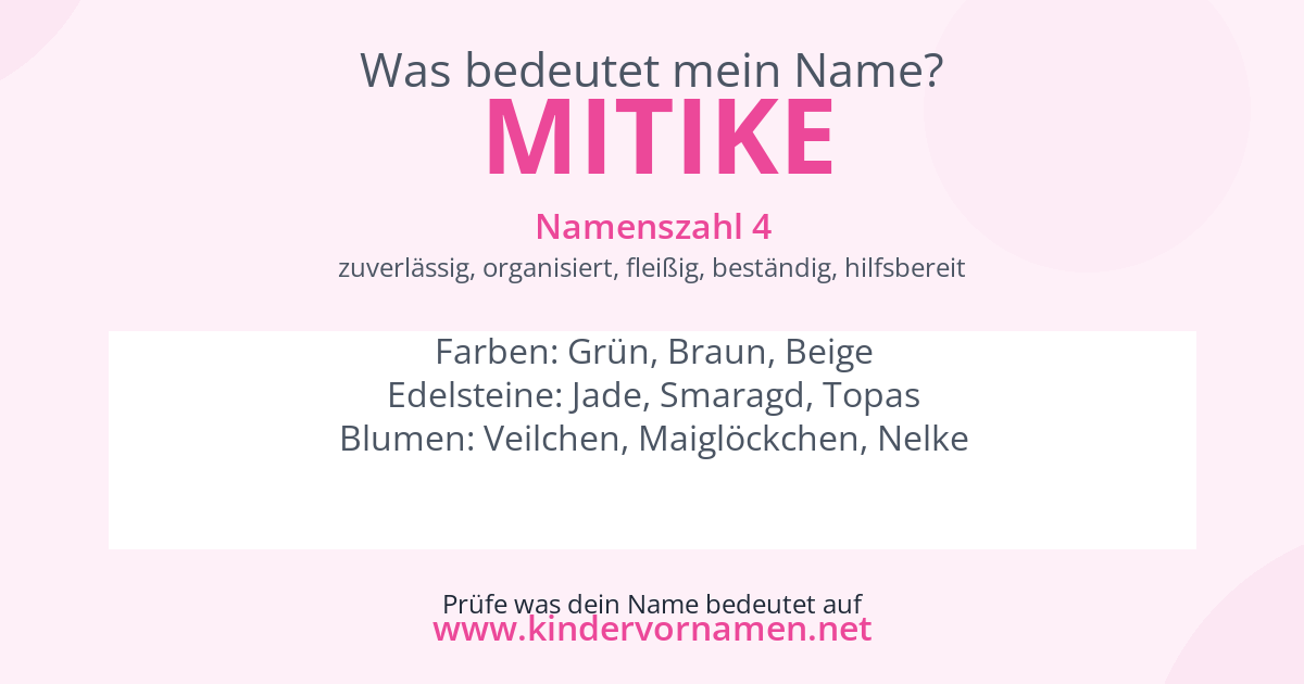 Was bedeutet der Name Mitike?