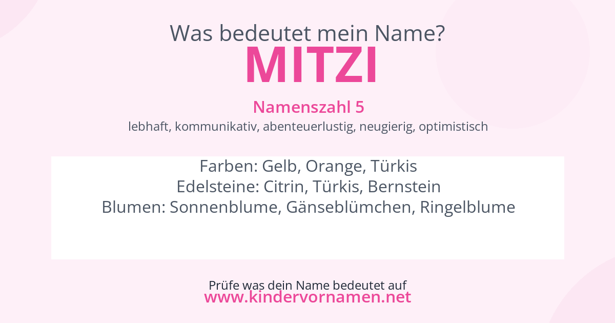 Was bedeutet der Name Mitzi?