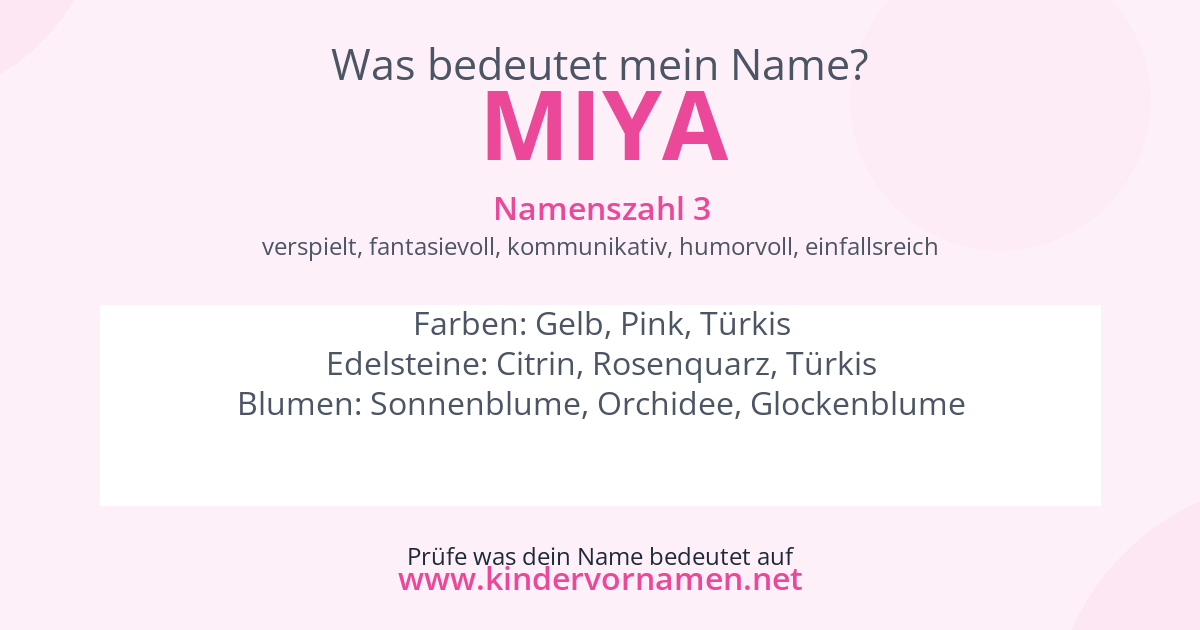 Was bedeutet der Name Miya?