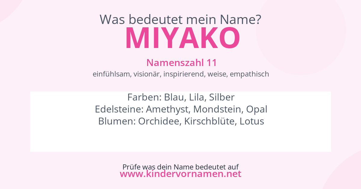 Was bedeutet der Name Miyako?