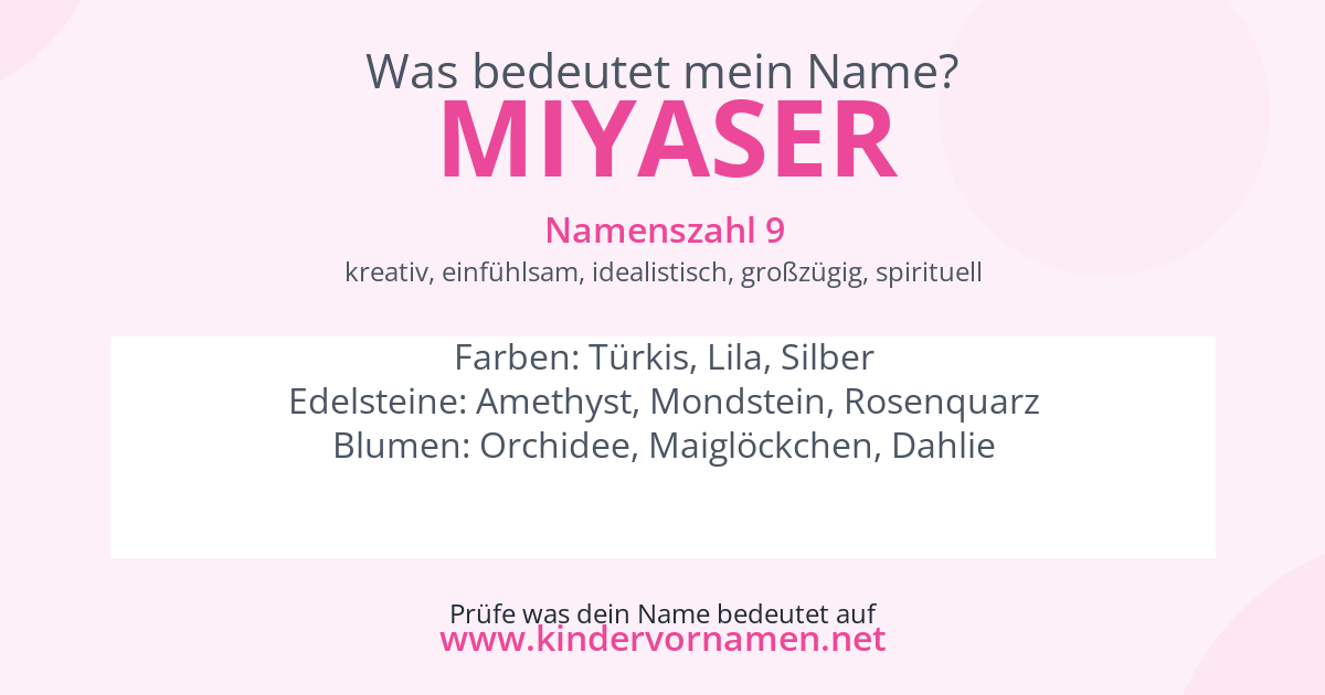 Was bedeutet der Name Miyaser?