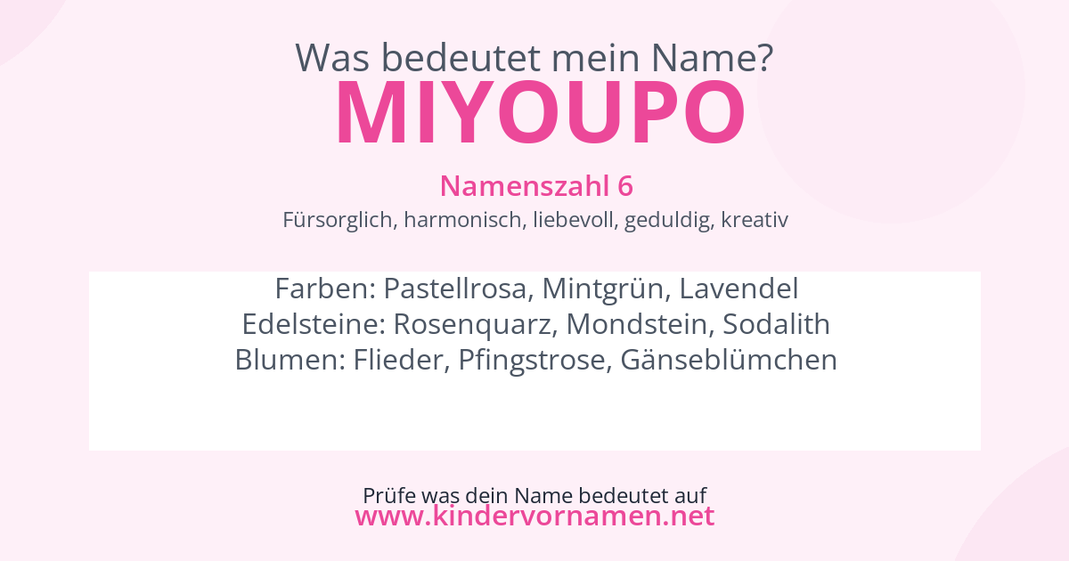 Was bedeutet der Name Miyoupo?
