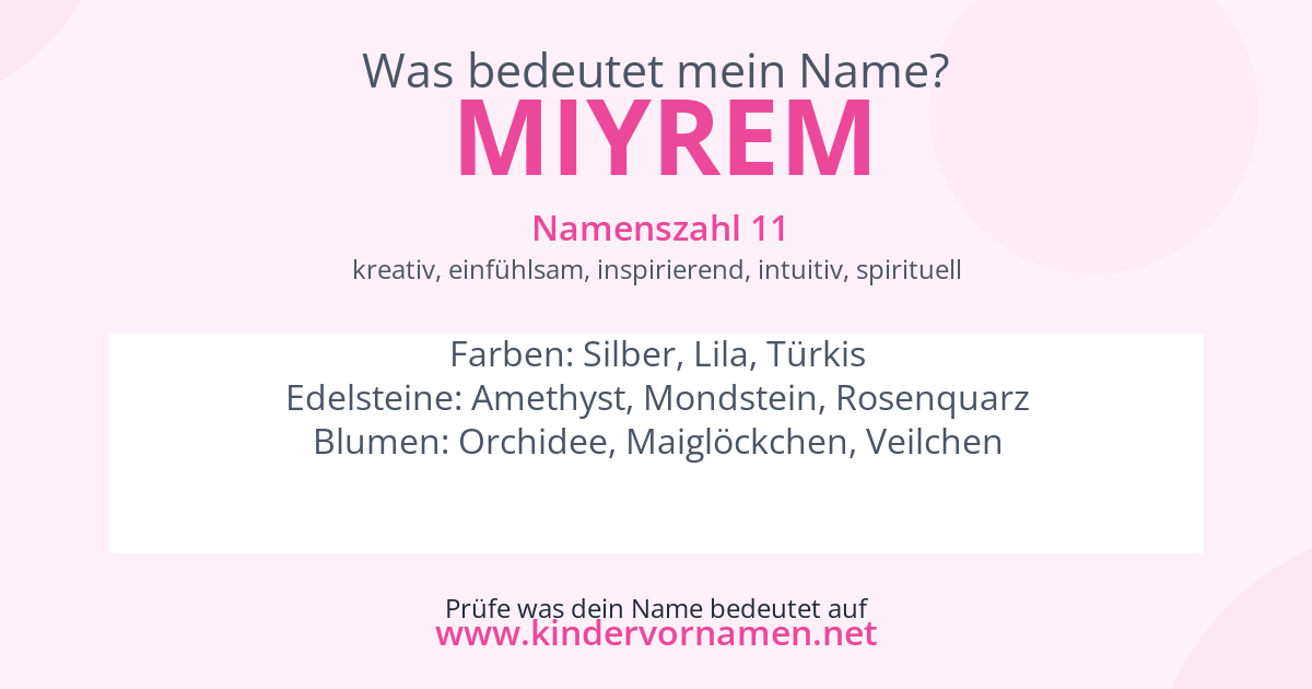 Was bedeutet der Name Miyrem?