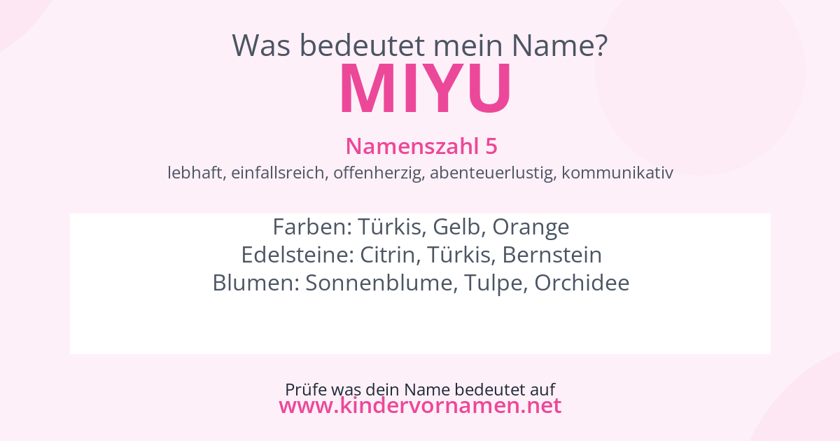 Was bedeutet der Name Miyu?