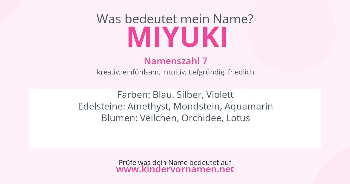 Was bedeutet der Name Miyuki?