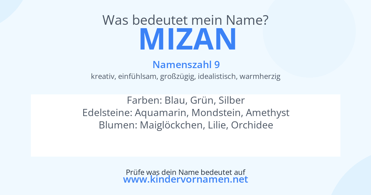 Was bedeutet der Name Mizan?