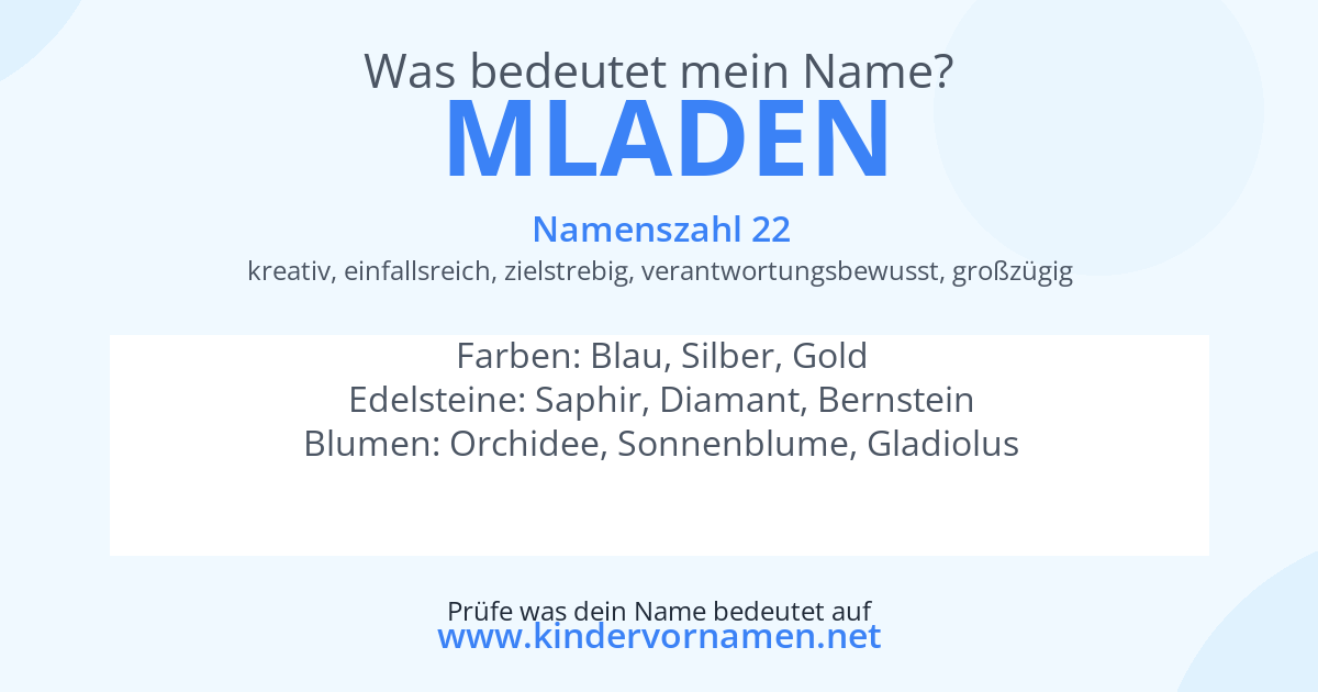 Was bedeutet der Name Mladen?