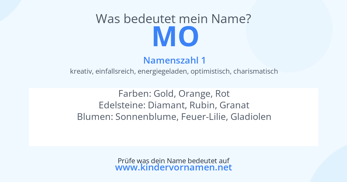 Was bedeutet der Name Mo?