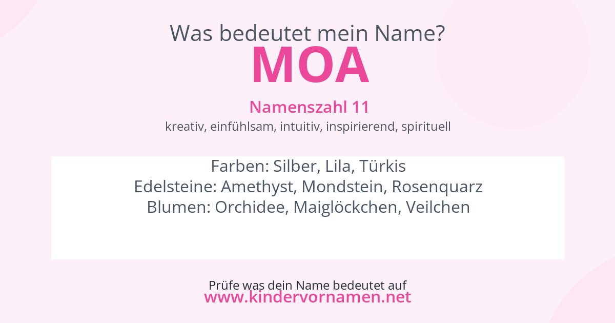 Was bedeutet der Name Moa?