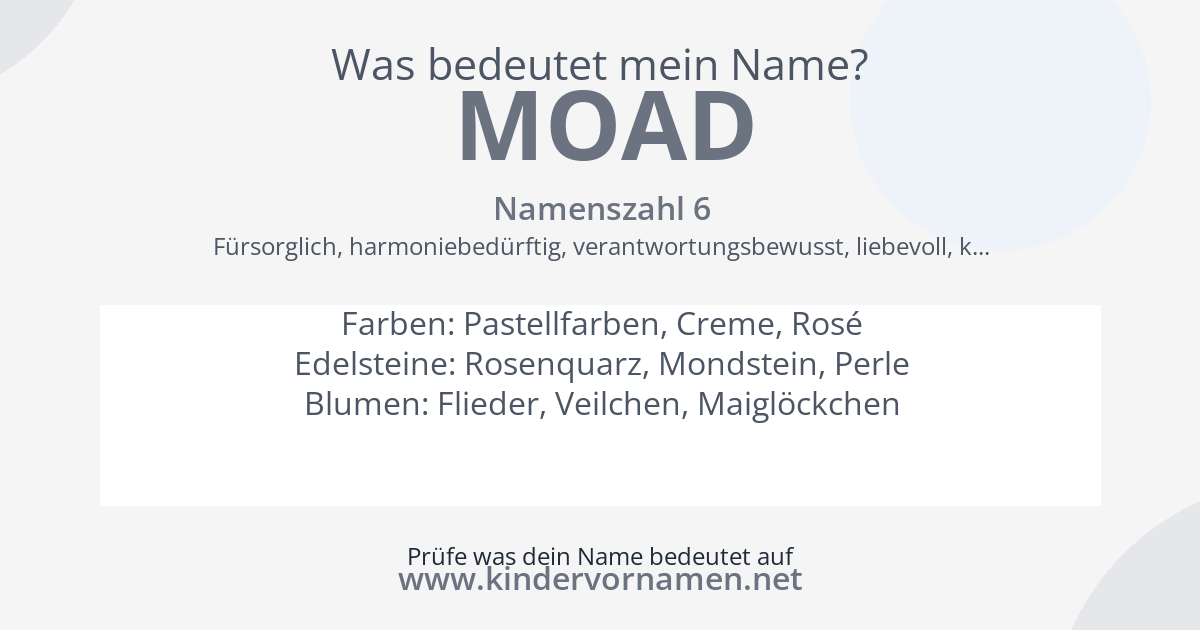 Was bedeutet der Name Moad?