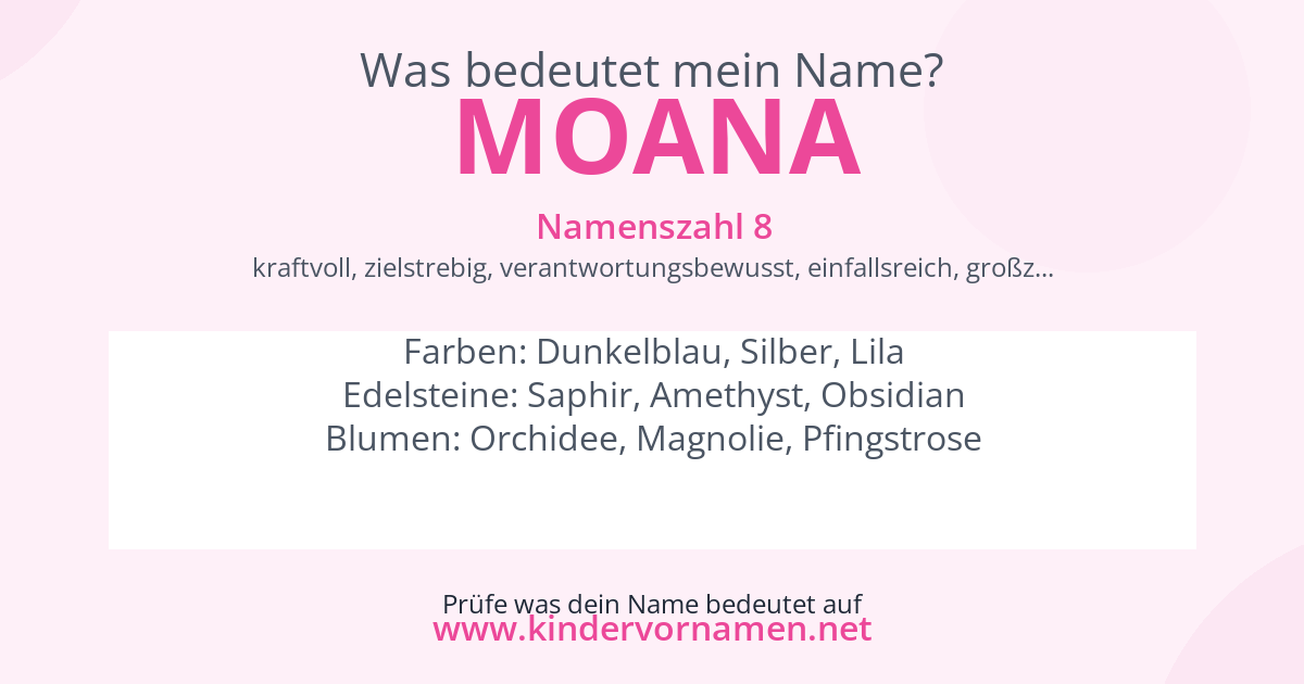 Was bedeutet der Name Moana?