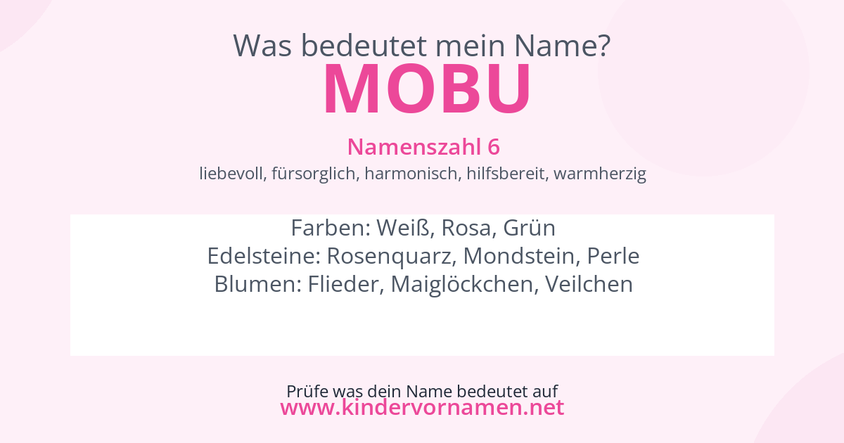 Was bedeutet der Name Mobu?