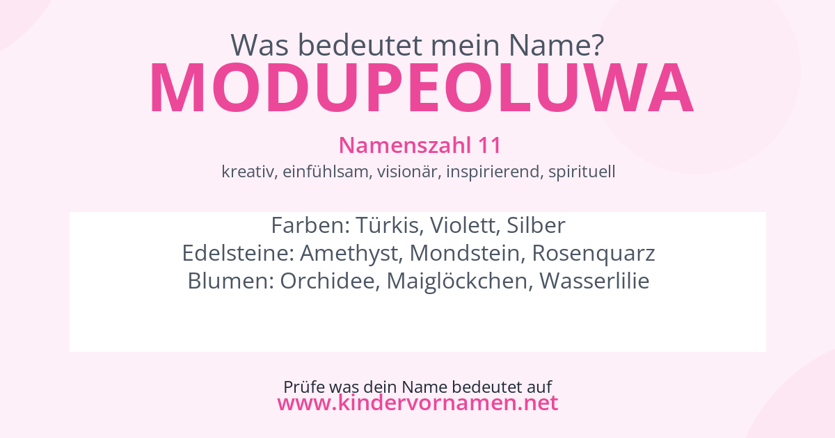Was bedeutet der Name Modupeoluwa?