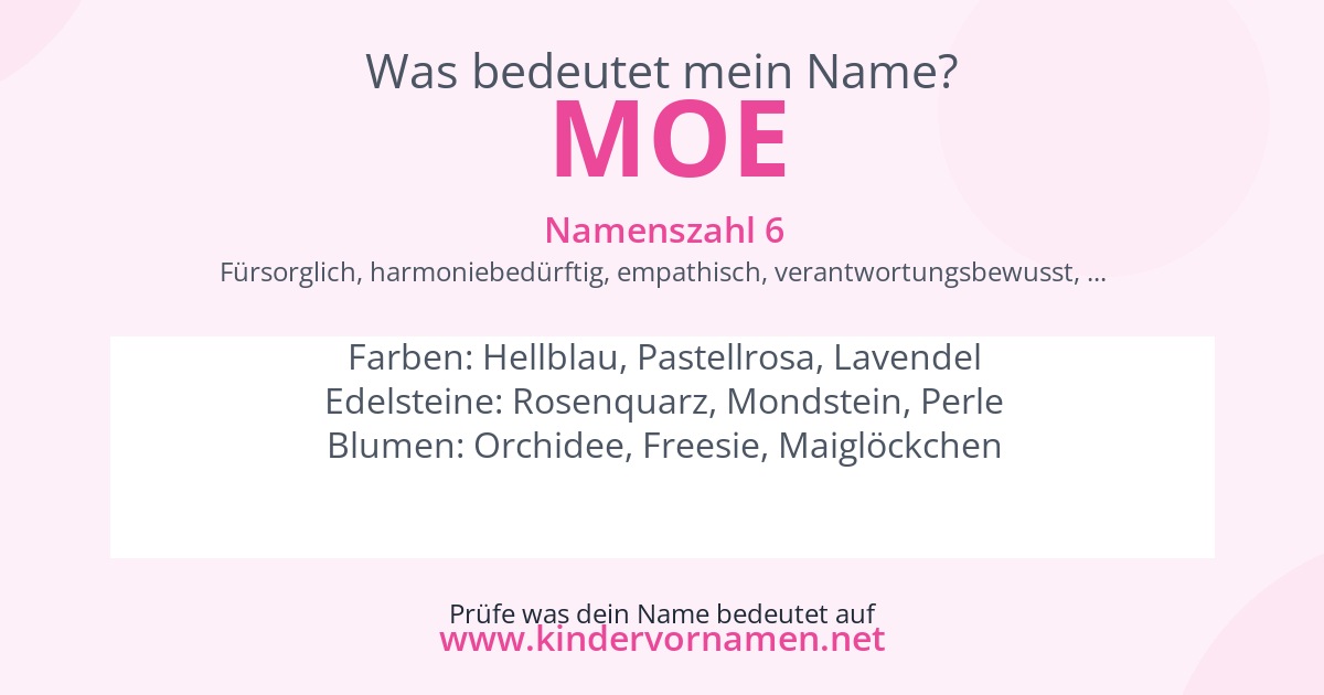 Was bedeutet der Name Moe?