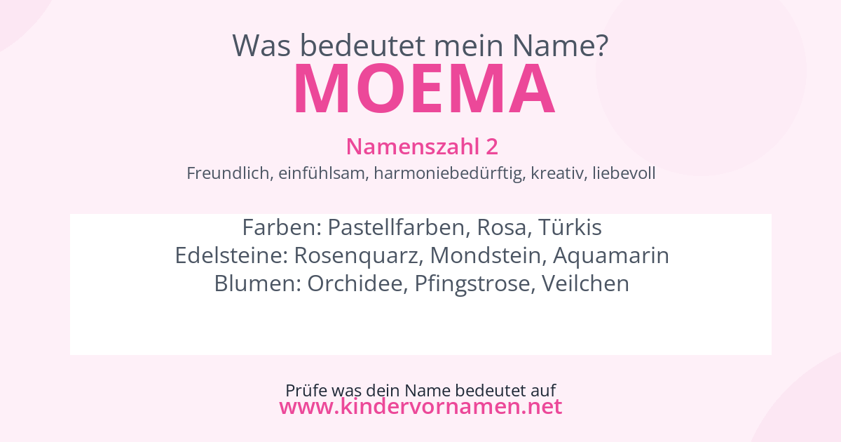 Was bedeutet der Name Moema?
