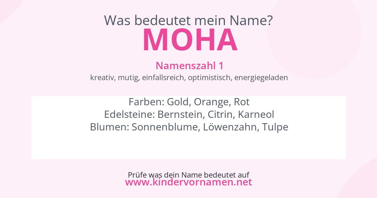 Was bedeutet der Name Moha?