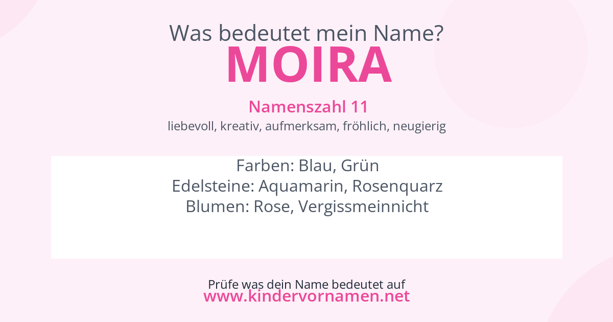 Was bedeutet der Name Moira?
