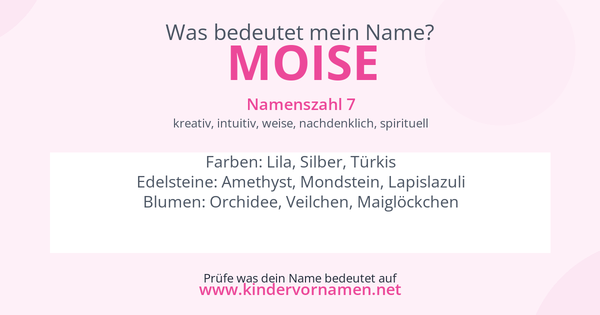Was bedeutet der Name Moise?