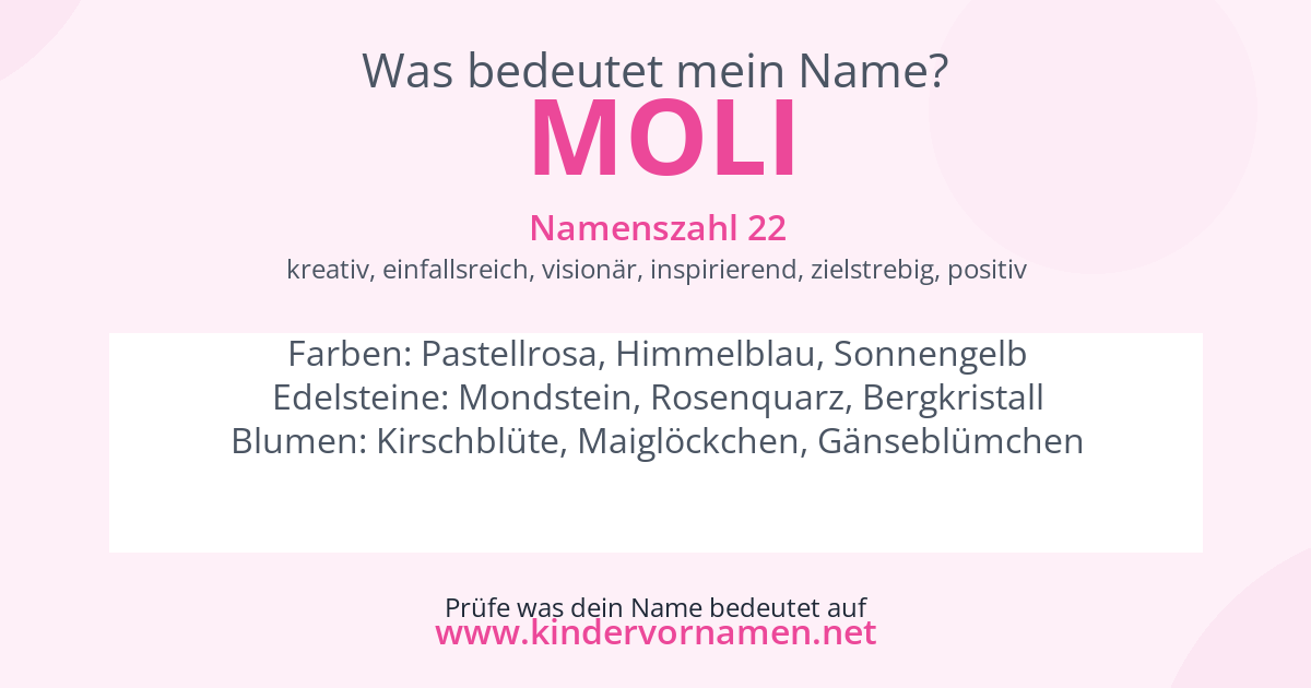 Was bedeutet der Name Moli?