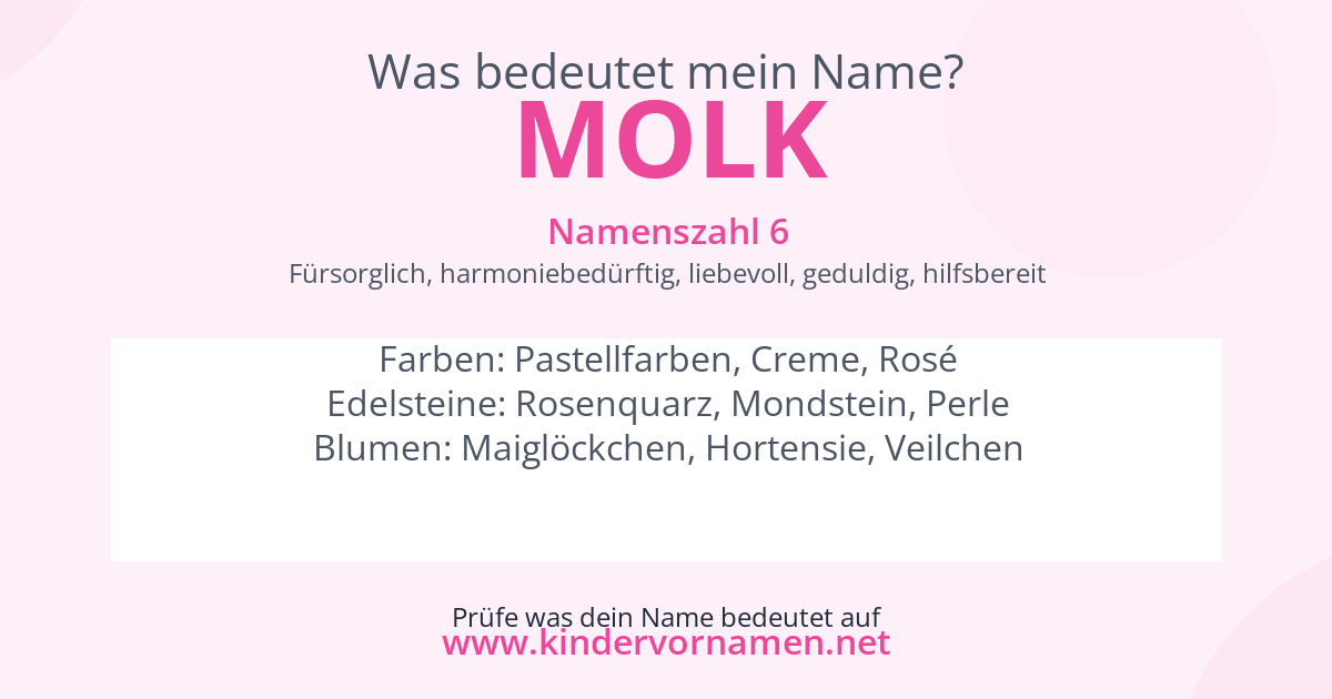 Was bedeutet der Name Molk?
