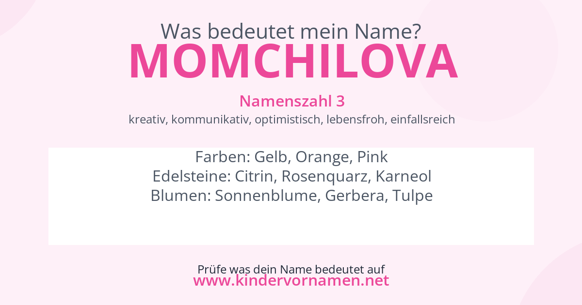 Was bedeutet der Name Momchilova?
