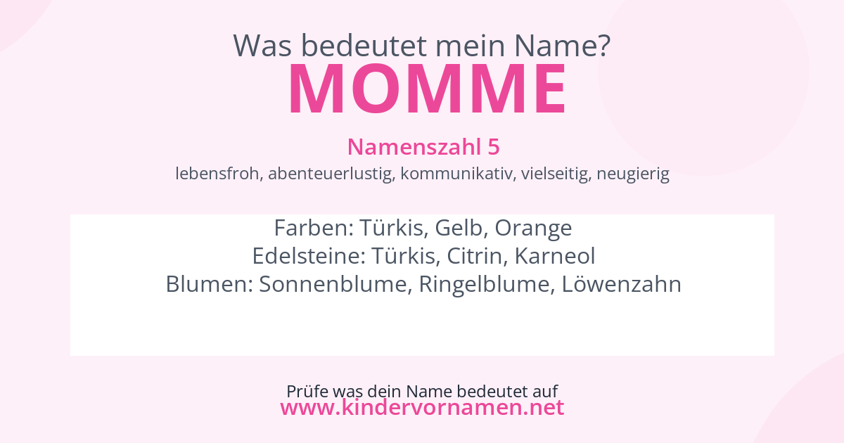 Was bedeutet der Name Momme?