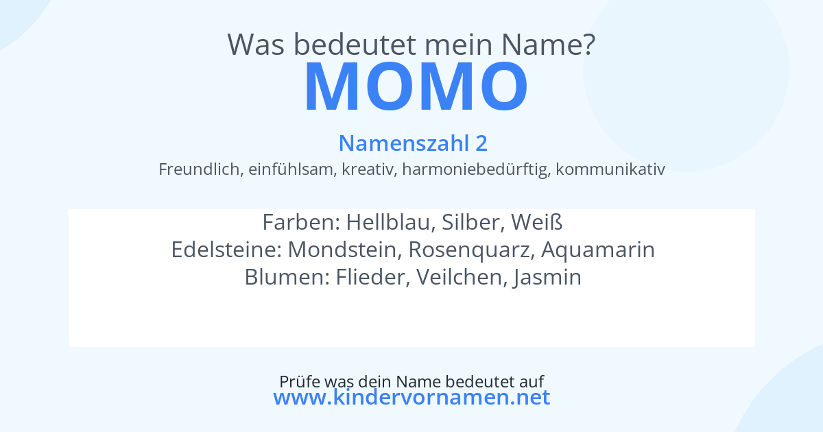 Was bedeutet der Name Momo?