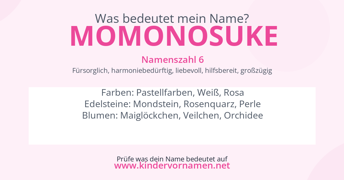 Was bedeutet der Name Momonosuke?