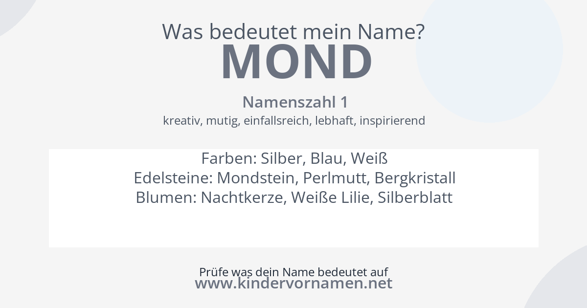 Was bedeutet der Name Mond?