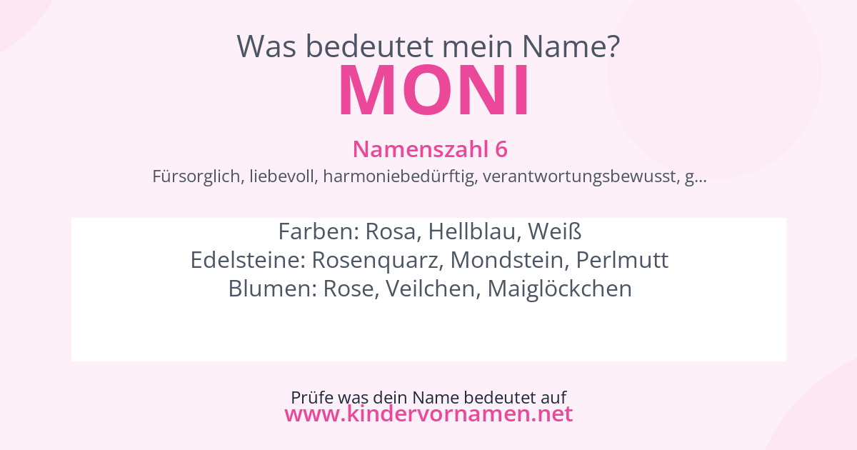 Was bedeutet der Name Moni?