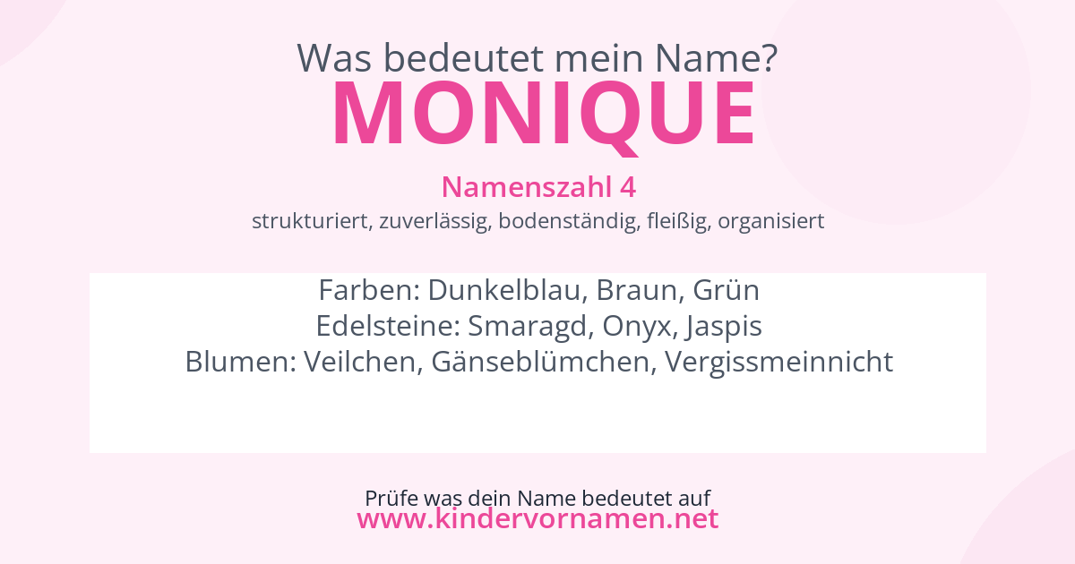 Was bedeutet der Name Monique?