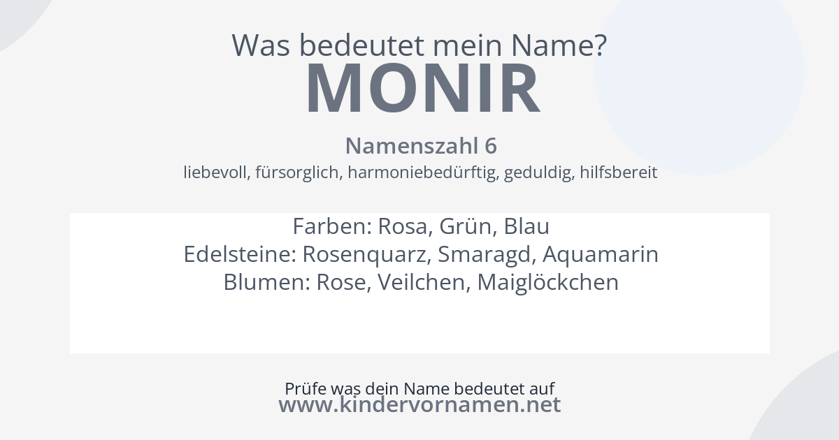 Was bedeutet der Name Monir?