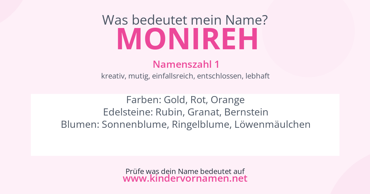 Was bedeutet der Name Monireh?
