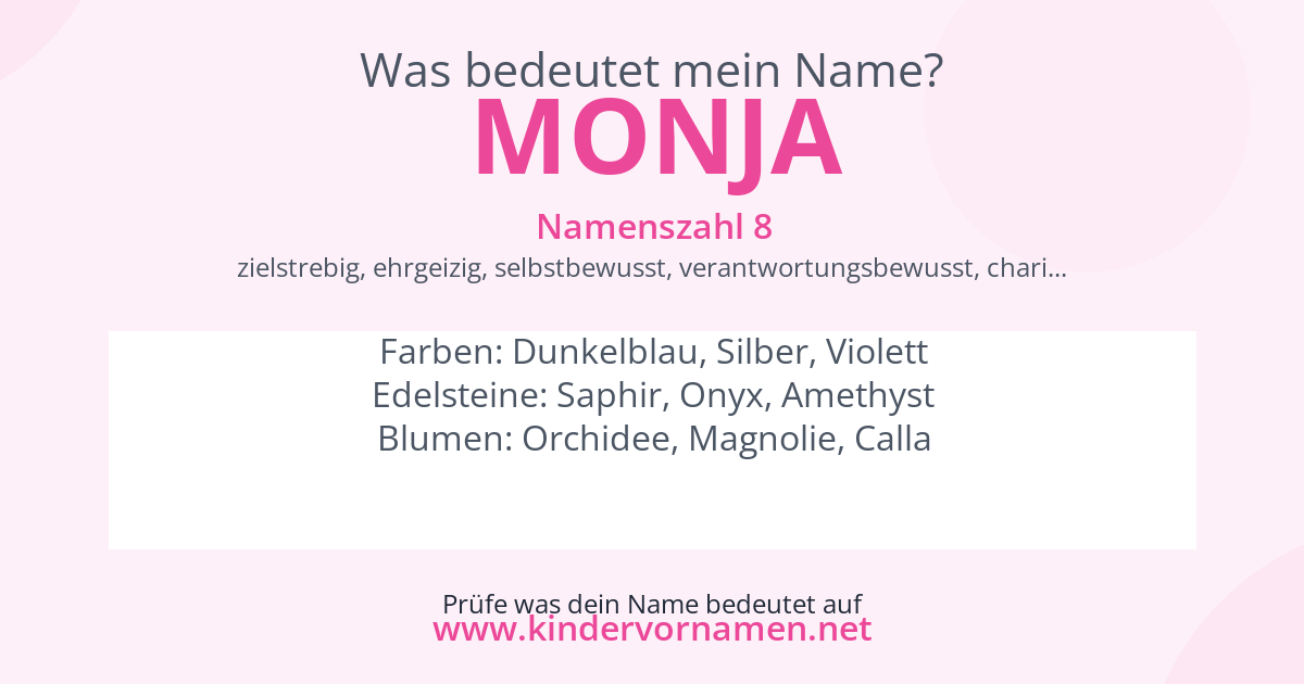 Was bedeutet der Name Monja?