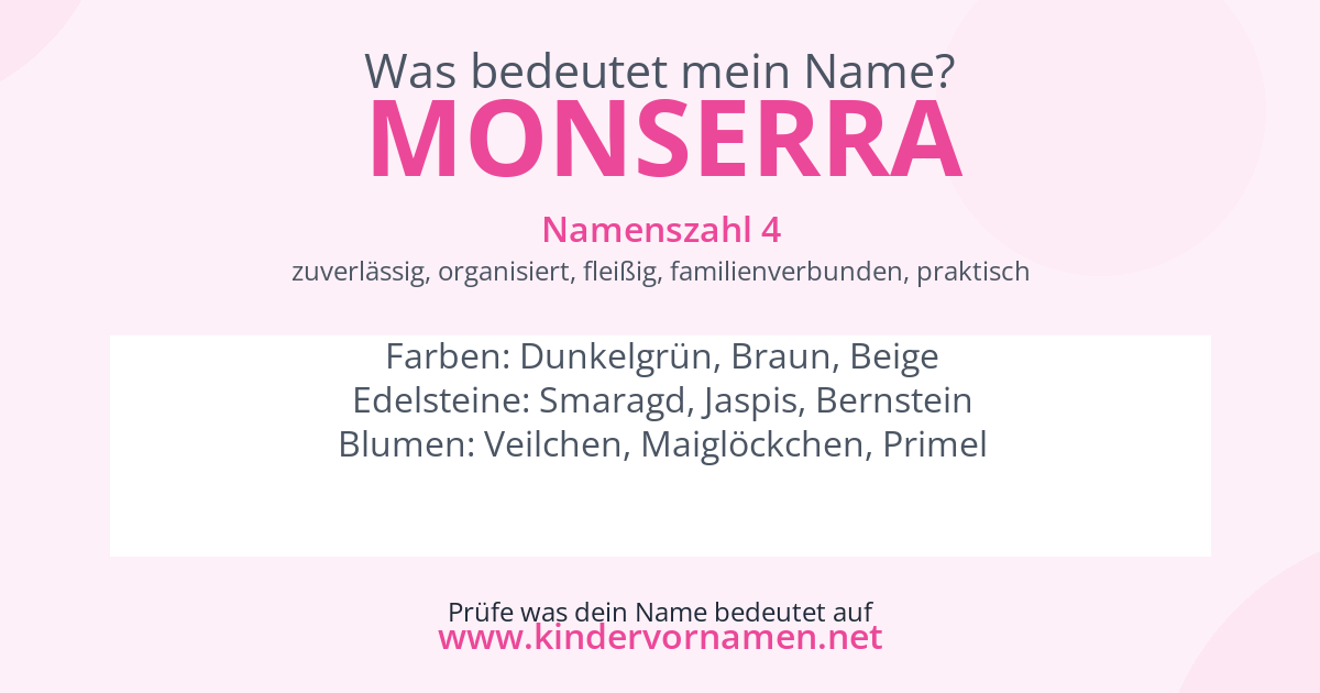 Was bedeutet der Name Monserra?