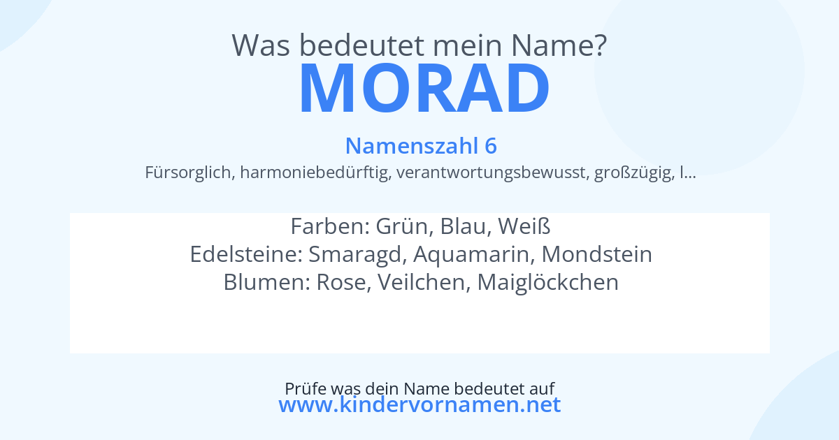 Was bedeutet der Name Morad?