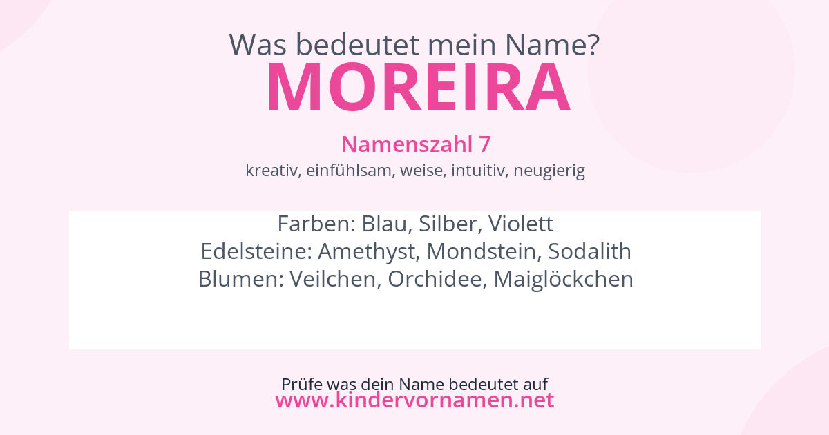 Was bedeutet der Name Moreira?
