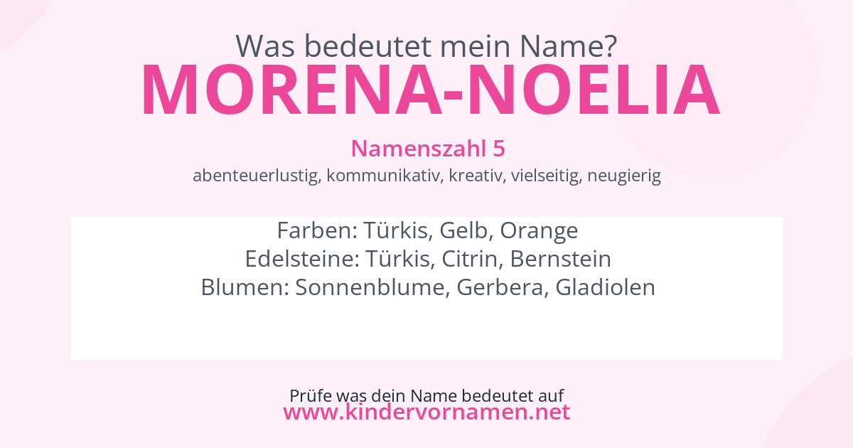 Was bedeutet der Name Morena-Noelia?