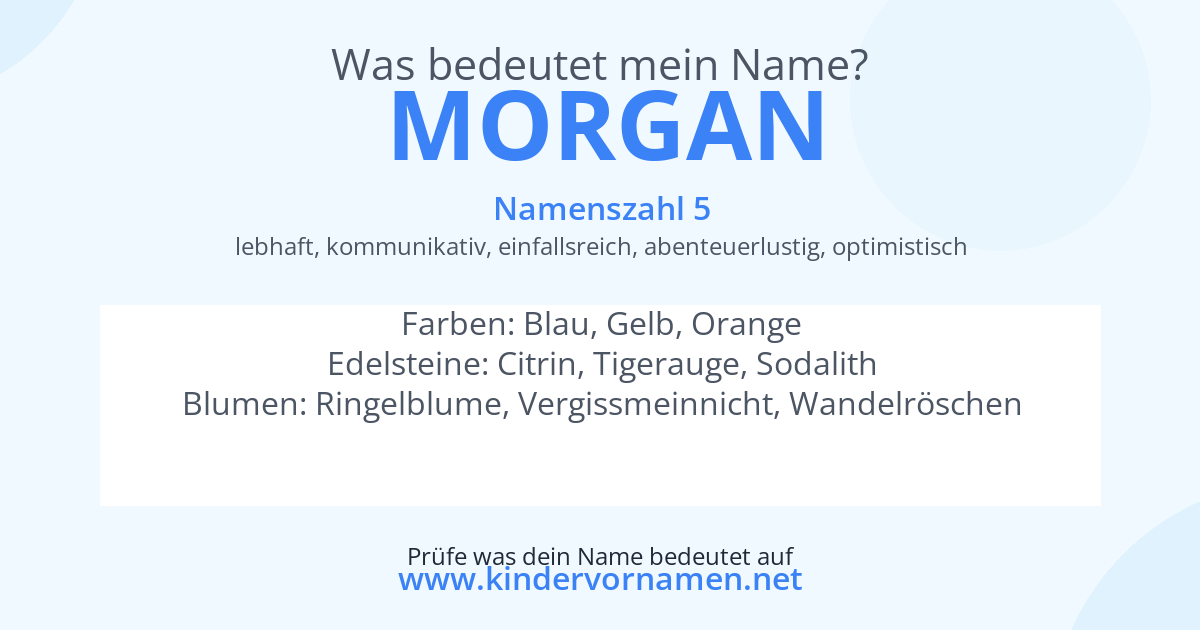 Was bedeutet der Name Morgan?