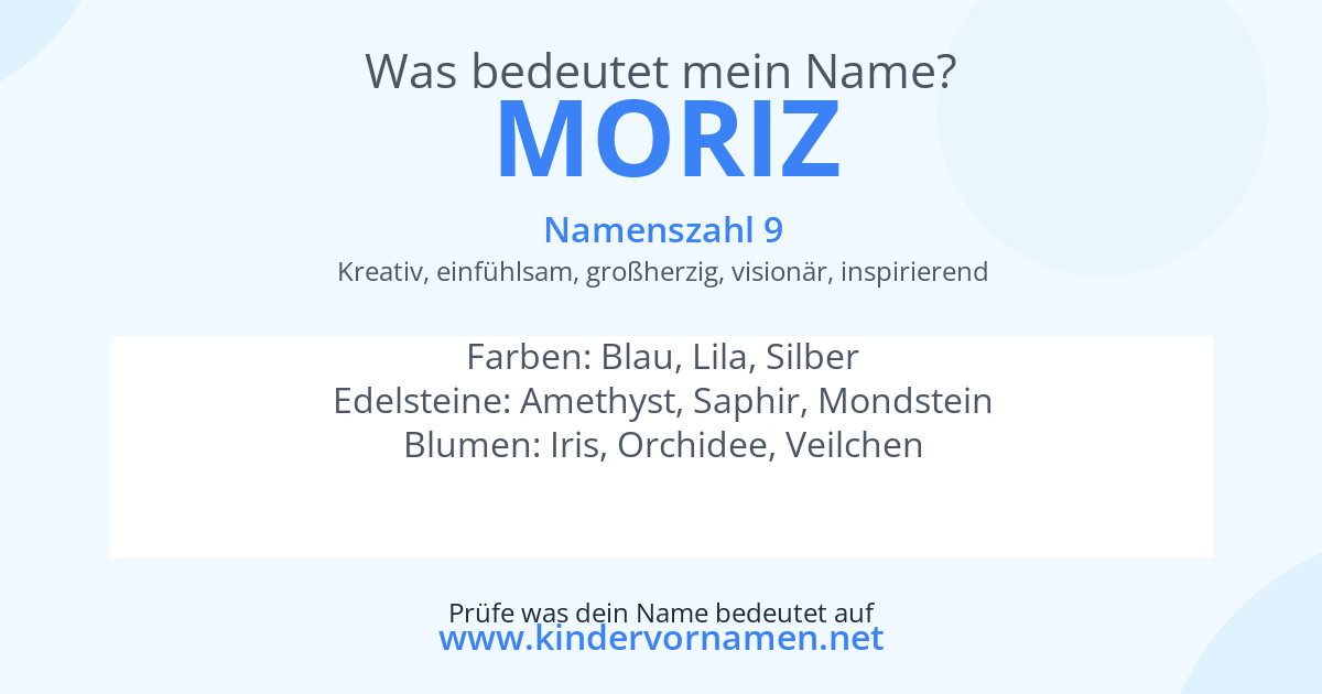 Was bedeutet der Name Moriz?