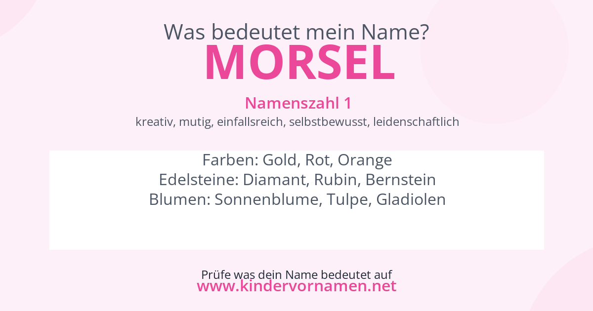Was bedeutet der Name Morsel?