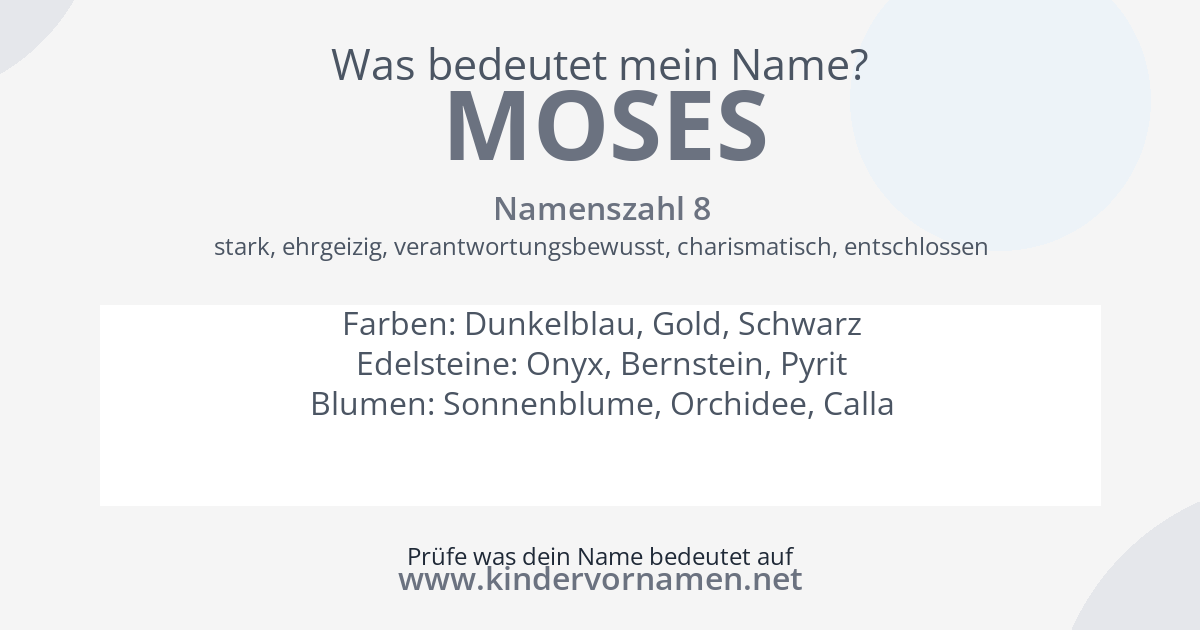 Was bedeutet der Name Moses?