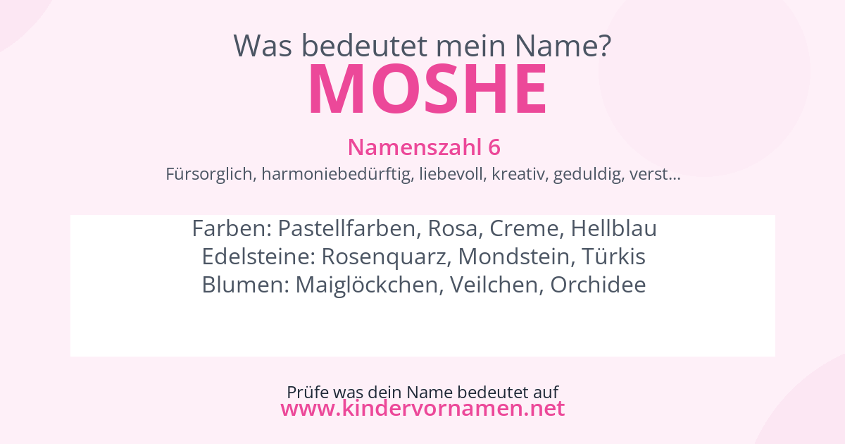 Was bedeutet der Name Moshe?