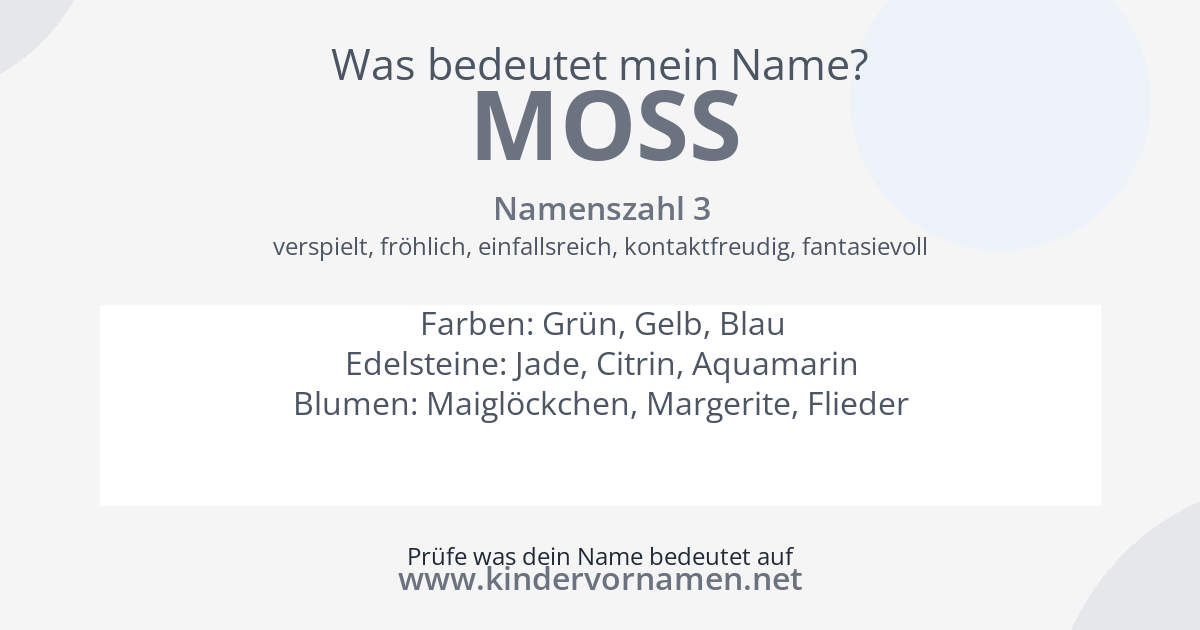 Was bedeutet der Name Moss?