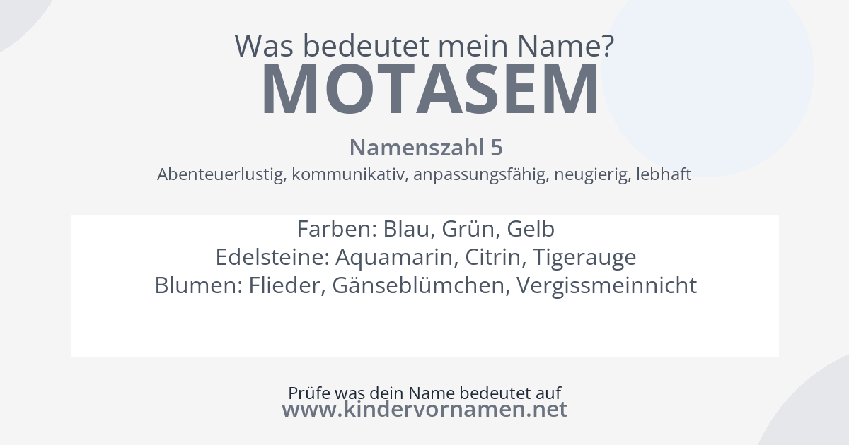 Was bedeutet der Name Motasem?