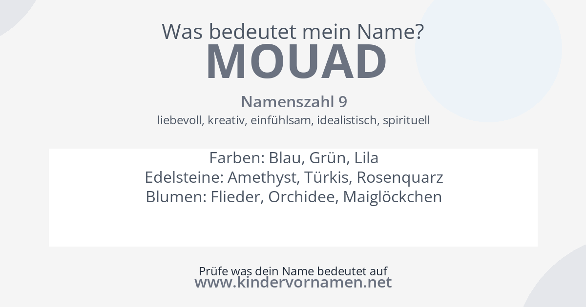 Was bedeutet der Name Mouad?